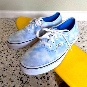 VANS Shoes Authentic Bleach Wash White Blue Canvas Sneakers Women's VN0A348A3XO